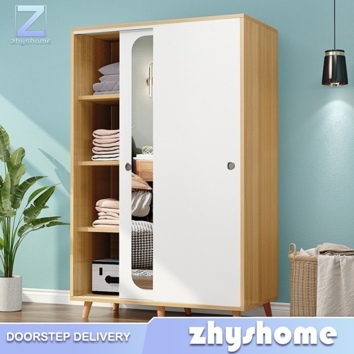 Zhy Nordic Wardrobe Sliding Door With Mirror Small Wardrobe Multi-smell  Wardrobe Ome