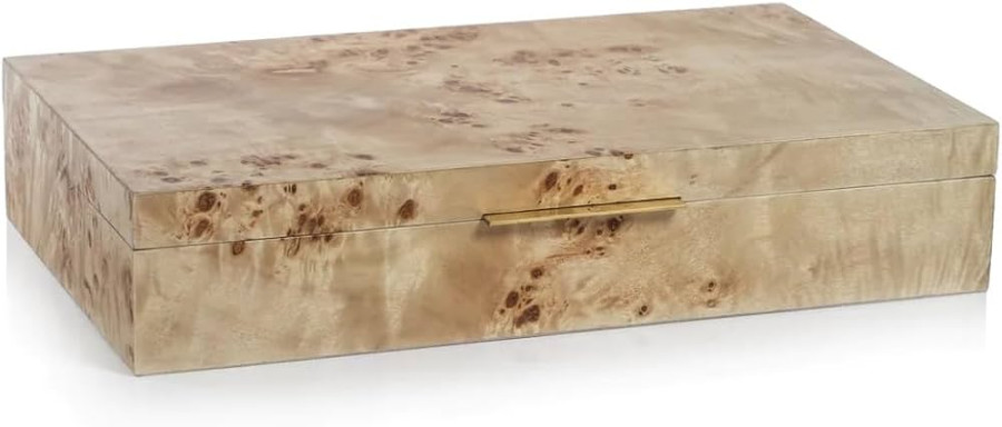 Zodax Deluxe Lined Burl Wood Veneer Box (Large) : Amazon